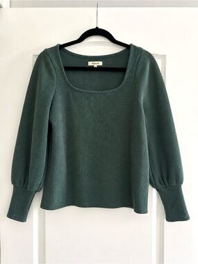 Madewell Women’s Green Squareneck Sweater - Size Small